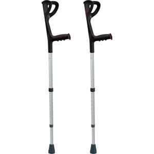 p age Stampelle Ortopediche Regolabili per Adulti, in Alluminio Anodizzato, Supporto Avambraccio (Nere, Adulto)