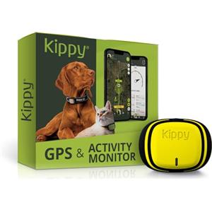 Kippy EVO | GPS per Cani - Localizzatore per Cani e Gatti Impermeabile con GPS per collare - Tracker di Attività e Salute del tuo Cane, con Recinto Digitale e Notifiche - Colore Giallo Fluo