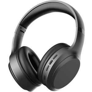 elzle Cuffie Bluetooth Over-Ear con 82 Ore di Autonomia, Bluetooth 5.3, 3 Modalità EQ, Microfono Incorporato, Design Leggero e Pieghevole per Viaggi, Lavoro e Gaming