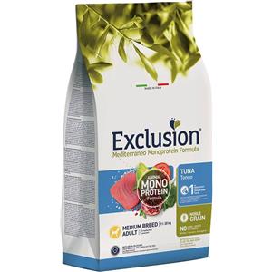 EXCLUSION MEDITERRANEO Per Cani ADULT Tonno MEDIUM 12 kg Prezzo x 2 unità
