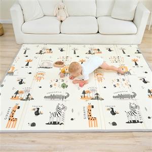 SUPERBE BEBE Tappeto Gioco Bambini Pieghevole 150x180x1cm Palestrina Neonato Montessori Reversibile Non Tossico E Impermeabile In Schiuma Per Bimbi. Palestra Neonati - Tappeto Tummy Time Neonati - Regalo Bambino