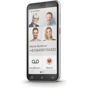 Emporia SMART.5 Mini Smartphone 4G Smartphone semplice da usare per persone anziane/senior, Pulsante SOS, Schermo da 4,95 pollici, Android 13, Fotocamera da 13 MP, Nero