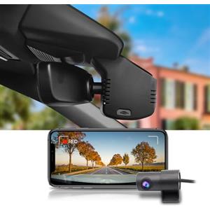 Fitcamx Dash cam Anteriore 2160P+Posteriore 1080P Adatto per Volkswagen Tiguan MK3 2024-2026 (HD2-6766), OEM, UHD Video WIFI, Monitoraggio Parcheggio, Sensore G, Registrazione Loop, WDR, Scheda 128GB