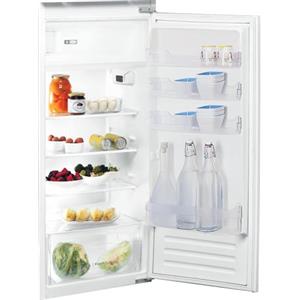 INDESIT SZ 12 A2D/I - Frigorifero da Incasso Classe A + con Reparto Congelatore a Cassetti, 4 Ripiani Vetro e Balconcino Portabottiglie Frigo, Frigorifero Piccolo Monoporta Colore Inox, 54Lx122Hx54,5P