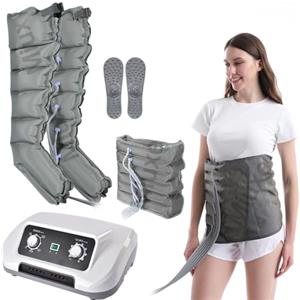 Generic Pressoterapia Per Casa Linfodrenante Linfodrenaggio Con 6 Airbag, Massaggiatore Elettrico a Compressione D'Aria Gambe E Addome E Braccio Piedi, Macchinario Pressoterapia Professionale Presso Terapia