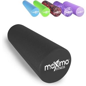 Maximo Fitness FOAM ROLLER - EVA - 15cm * 45cm - Leggero - Trigger Point - Fornisce confortevole Massaggio Muscolare - Istruzioni in Italiano - Perfetto per la Palestra, il Pilates, lo Yoga - Garanzia a Vita.