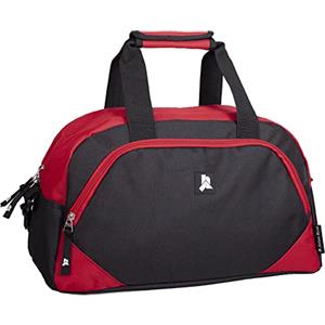 Julian Ross Borsone da Viaggio Pieghevole, Tempo Libero, 45 Centimetri, Poliestere, Bagaglio a Mano, Borsa Cabina, Palestra, Piscina, Danza, Yoga, Impermeabile, Nero Rosso