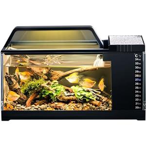 Generico Kit Acquario Completo - Vasca Acquario con Illuminazione a LED e Filtro Integrato - Pompa Silenziosa Piccola con Filtro, Accessori Intelligenti da Scrivania per Decorare Camera da e Soggiorno