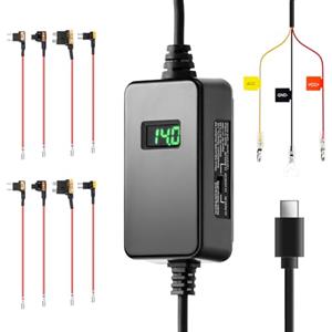 70mai UP06 Hardwire Kit Regolabile, USB-C, Protezione Bassa Tensione 3 Livelli Compatibile con M310, A410, A510, A810S, A800SE, 4K Omni, T800, T800E, Monitoraggio Parcheggio 24h, Display Voltaggio