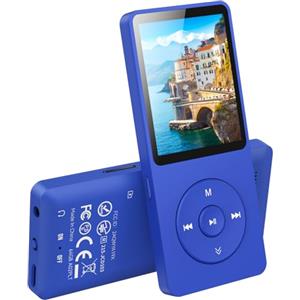 AGPTEK Lettore MP3 da 64 GB Bluetooth 5.3 con altoparlante, 70 ore di durata della batteria Piccolo e classico Sport MP3 con schermo da 1,8 pollici, radio FM (senza cuffie), scheda TF fino a 128 GB