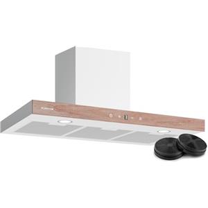 Klarstein ZenFusion T - Cappa da Cucina, Cappa Aspirante da 90cm, 885 m³/ora, Boost, Touch Control, LED: 4000K, Silenziosa: 47 dB, Efficienza Energetica A+++, Bianco, Scarico & Ricircolo