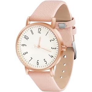 OFFCUP Orologio da Donna, Orologio Analogico al Quarzo Donna, Orologio da Polso Donna Con Cinturino in Pelle Classico Business Casual, Movimento a Tre Lancette -Rosa