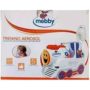Medel Mebby Trenino Aerosol - Sistema per Aerosolterapia Pediatrica con Design a Forma di Treno e Accessori Inclusi