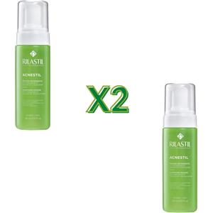 Rilastil Acnestil Mousse - Mousse Detergente per Pelli Grasse e Acneiche, 2x165ml