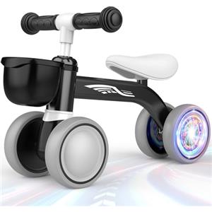 HappyGoLucky Bicicletta Senza Pedali, Ruote Colorate, Ultra Leggero, Bicicletta Equilibrio per Bambini 12-24 Mesi con Cestino, Giochi per Bambini 1 2 Anni, Regalo di Primo Compleanno, Regali Natale