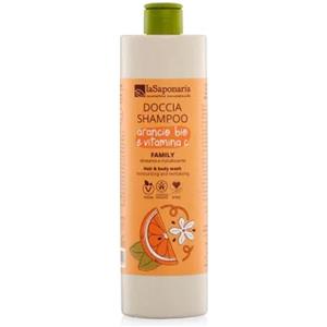 La Saponaria Doccia Shampoo Biologico Family 500ml - Arancio Bio e Vitamina C, Idratante e Delicato per Tutta la Famiglia