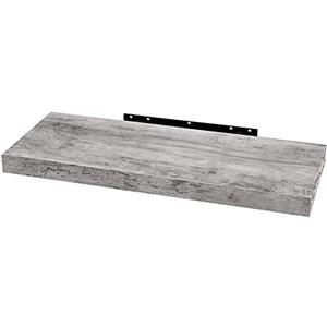 WOLTU Mensola da Muro Rettangolare Scaffale Libreria a Parete Decorazione per Cameretta Ufficio Porta CD/Dvd in Legno Rovere Grigio 110cm RG9316grei