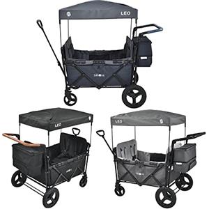 FableKids Follower Passeggino Leo X4Plus con tetto | Caricabile fino a 20kg per seduta | Imbracatura a 5 punti 4X | Ruote offroad a 360° | Freno a pedale | Oxford 600D| Maglie di ventilazione | blu