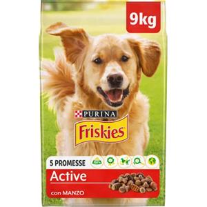 Friskies PURINA FRISKIES Active Crocchette per Cani Adulti con Manzo Sacco da 9kg