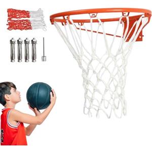 Sulxyi Canestro da Basket per Esterni, Canestro Da Basket A Muro Completo Di Rete, Canestro Allenamento Anti Ruggine per Palestra Garage Giardino Campo Scuola