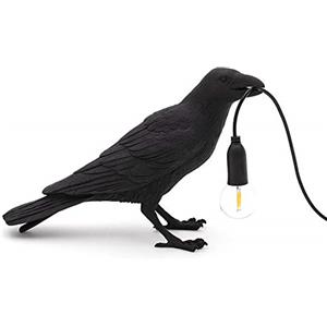 Seletti Bird Lamp - Lampada da tavolo a LED in resina nera, design Marcantonio