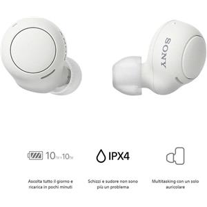 Sony AURICOLARI SONY WF-C500 TRUE WIRELES CUFFIE INTRAURICOLARI IPX4 20 ORE BIANCO