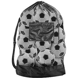 ATBUSS 1 borsa a rete extra grande per pallone, tracolla regolabile, borsa da pallone, borsa per attrezzatura da calcio, borsa da basket per rugby, pallavolo, attrezzatura sportiva 40x30'', Nero
