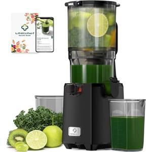LINKChef Estrattore Frutta e Verdura con Centrifuga 130mm, Estrattore di Succo Slow Juicer, BPA-Free, Capacità 1.8L, Facile da Assemblare,Operazione One-Touch