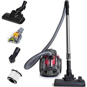 LEHMANN Aspirapolvere Ciclonico Potente, max. 4000W, Aspirapolvere a Traino senza Sacco con Filtro HEPA per Allergici, Capacità 1,8L, Set di Accessori con Spazzola Turbo per Peli Animali, Compatto