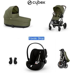 Cybex Trio Balios S Lux Moss Green + Cot S Lux + Clod G i-Size Plus + Adattatori per Ovetto