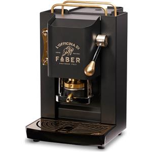 Faber Coffee Pro Deluxe - Macchina Caffé a Cialde Espresso colore Matt Black Ottone - PROBLACKBASOTT