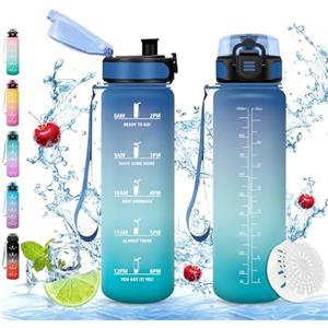 Vikaster Stylanda Borraccia Sportiva, Borraccia 1000ml, Bottiglia Sport, Borracce ciclismo, Senza BPA & Prova di Perdite, Borracce per Bambini, Adulto, Bici, Scuola, Ufficio, Yoga