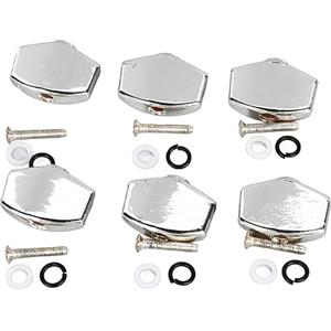 Walfront 6 Pz Chitarra Tuning Peg Bottoni Metallo Tuning Peg Manopole Sintonizzatori Testa della Macchina Bottoni di Ricambio Manopola Maniglia Punta (SILVER)