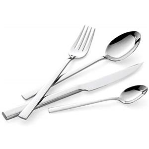 Lagostina Luisa, Set Servizio Posate monoblocco per 6 Persone, Acciaio Inox 18/10, 24 Pezzi (6x forchetta, coltello, cucchiaio, cucchiaino)