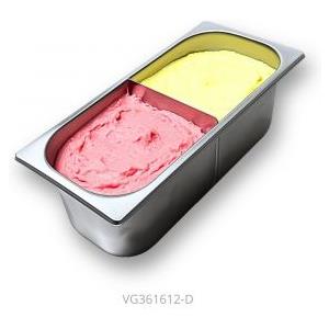 HOUSE Vaschetta Gelato con Divisorio in Acciaio Inox 5 Litri - 360x165x120 mm
