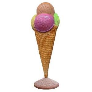GelatoFacile Cono Pubblicitario 3D in Vetroresina per Gelateria - Altezza 180 cm