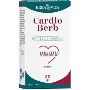 ERBA VITA Cardioberb Integratore Alimentare a Base di Berberis, Cardo mariano, Acido folico e Cromo - Senza Monacoline da Riso Rosso Fermentato - 30 Compresse