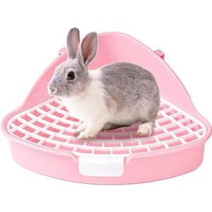 VQBKHO Toilette per animali domestici, conigli, conigli, gabbia, triangolo, coniglio, gabbia, lettiera per gatti, criceti, bagno, sabbiera, angolo rabbit litter vassoio, per cincillà, orsi dorati