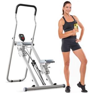 Tokenhigh Vertical Climber Stair Stepper Attrezzature per l'allenamento verticale scalata, Steppers pedale portatile pieghevole, area del cavallo regolabile, manubrio e pedali, display LED Compact Cardio