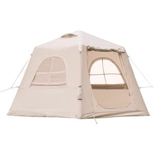 WaldWander Tenda da campeggio gonfiabile con pompa a mano, facile da montare, impermeabile, antivento, tenda gonfiabile per esterni per 2-4 persone, tenda da campeggio Oxford, tenda ad aria, 240 x 240 x 190 cm