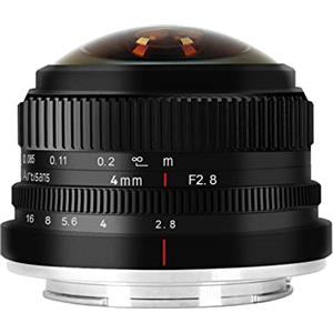 7artisans 7 Artisans 4 mm F2.8 Fisheye Ultra Wide Angle Lens APS-C Manuale Focus Prime Lens Compatibile per Sony E-Mount Mirrorless Camera A6300 A6400 A6500 NEX-3 NEX-3N NEX-5T A7 A7II A7RIII