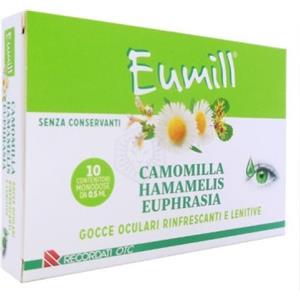 Eumill Gocce Oculari Lenitive - 10 Flaconcini Monodose da 0,5 ml con Camomilla e Hamamelis