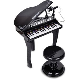 Bontempi | Pianoforte a Coda Elettronico 32 Tasti con Microfono e Sgabello, Effetti Luminosi, 5 Suoni, 4 Ritmi, 19 Brani, 53x40x32 cm