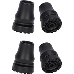 supregear Punta di Canna 16 mm, 4 Confezioni Antiscivolo in Gomma Ricambio Punta Della Canna per 16 mm Diametro Standard Bastone da Passeggio Pieghevole Bastone Stampella Accessorio, Nero