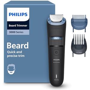 Philips Regolabarba Philips serie 3000 - Lame in metallo autoaffilanti, 40 impostazioni di lunghezza, pettine Lift&Trim, 100% impermeabile, indicatore della batteria, ricarica USB, modello BT3660/15