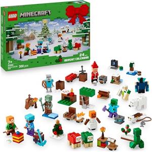 LEGO Minecraft Calendario dell'Avvento 2025 per Bambini e Bambine da 7 Anni - Gioco per il Conto alla Rovescia di Natale con 24 Sorprese come Minifigure e Mini Costruzioni - Regalo per Gamer - 21280