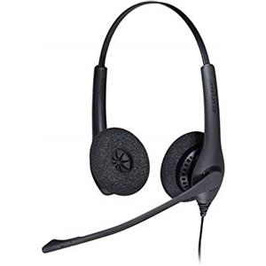 Jabra Biz 1500 Quick Disconnect On-Ear Stereo Headset - Corded Headphone with Noise-cancelling Microphone and Volume Spike Protection for Deskphones, Black