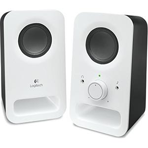 Logitech Z150 Altoparlanti Stereo Multimediali Compatti, Ingresso Audio da 3.5 mm, Controlli ‎Integrati, Jack Per Cuffie, Presa EU/IT, Computer/Smartphone/Tablet/Lettore Musicale, Bianco (Neve)