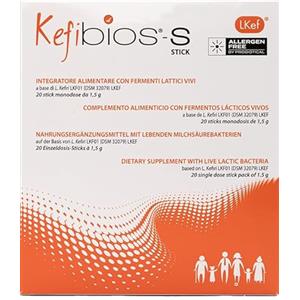 Hulka S.r.l Kefibios-S, Integratore Alimentare con Fermenti Lattici Vivi, 20 Stick Monodose da 1,5 g