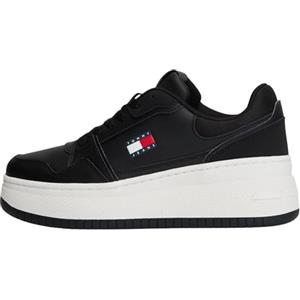 Tommy Jeans Donna Sneakers con Suola Alta Retro Basket in Pelle, Bianco (Ecru), 42